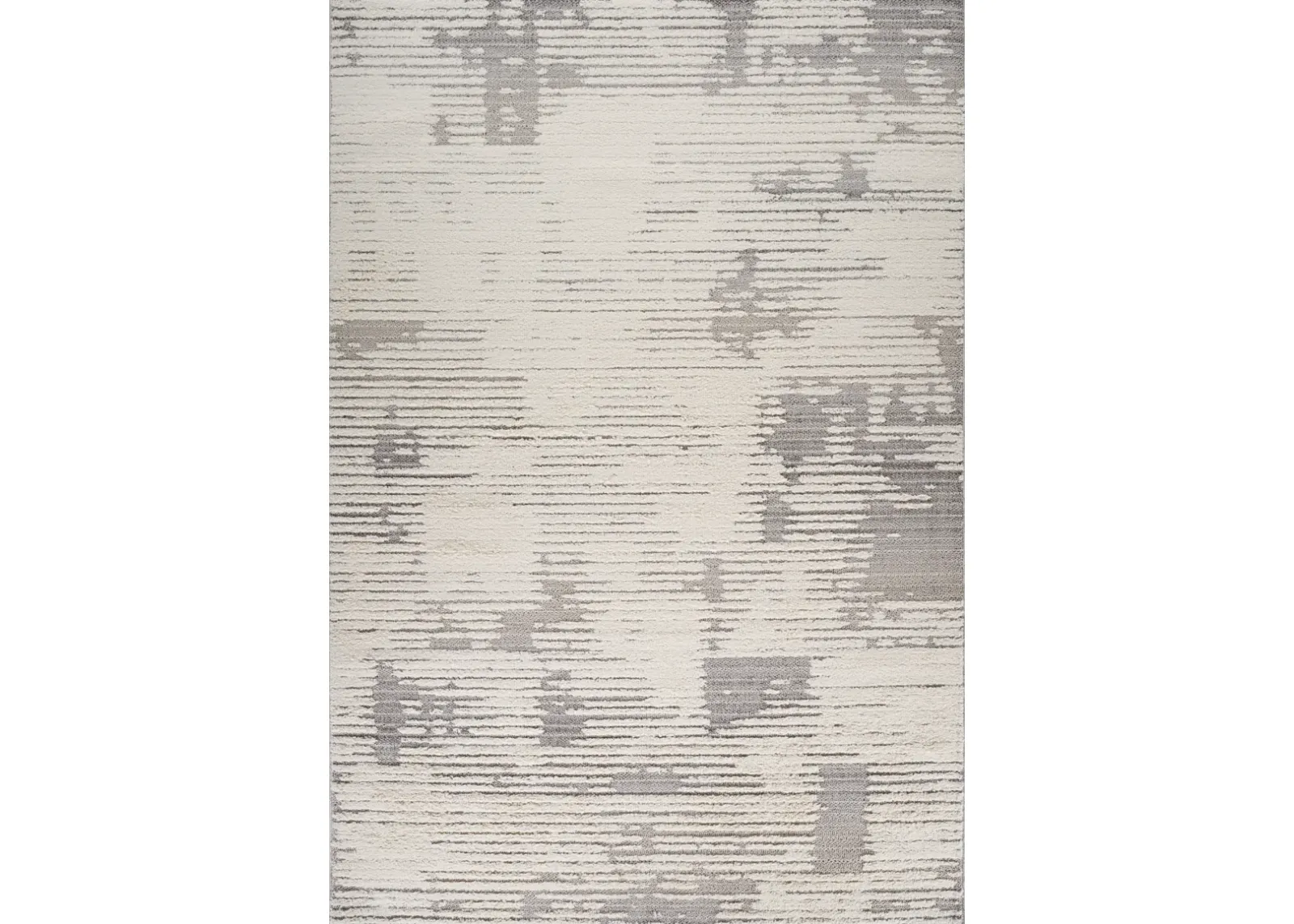 Abstract Modern Cream Grey Indoor Runner Rug