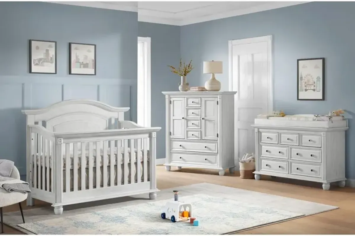 Oxford Baby London Lane 4 In 1 Convertible Crib Vintage White