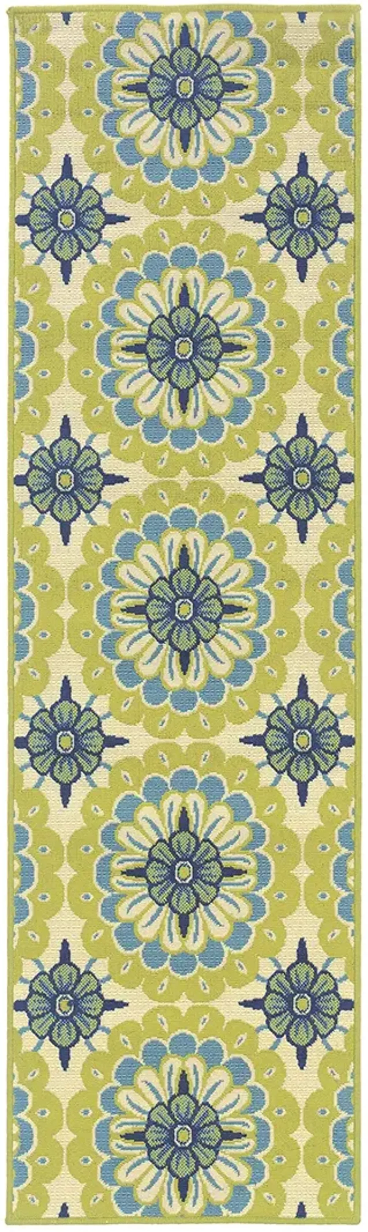 Caspian 2'3" x 7'6" Green Rug