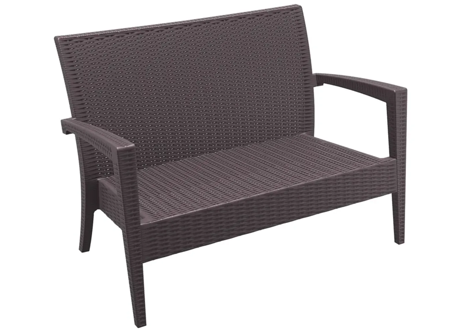 35" White Outdoor Patio Loveseat with Sunbrella Cushion