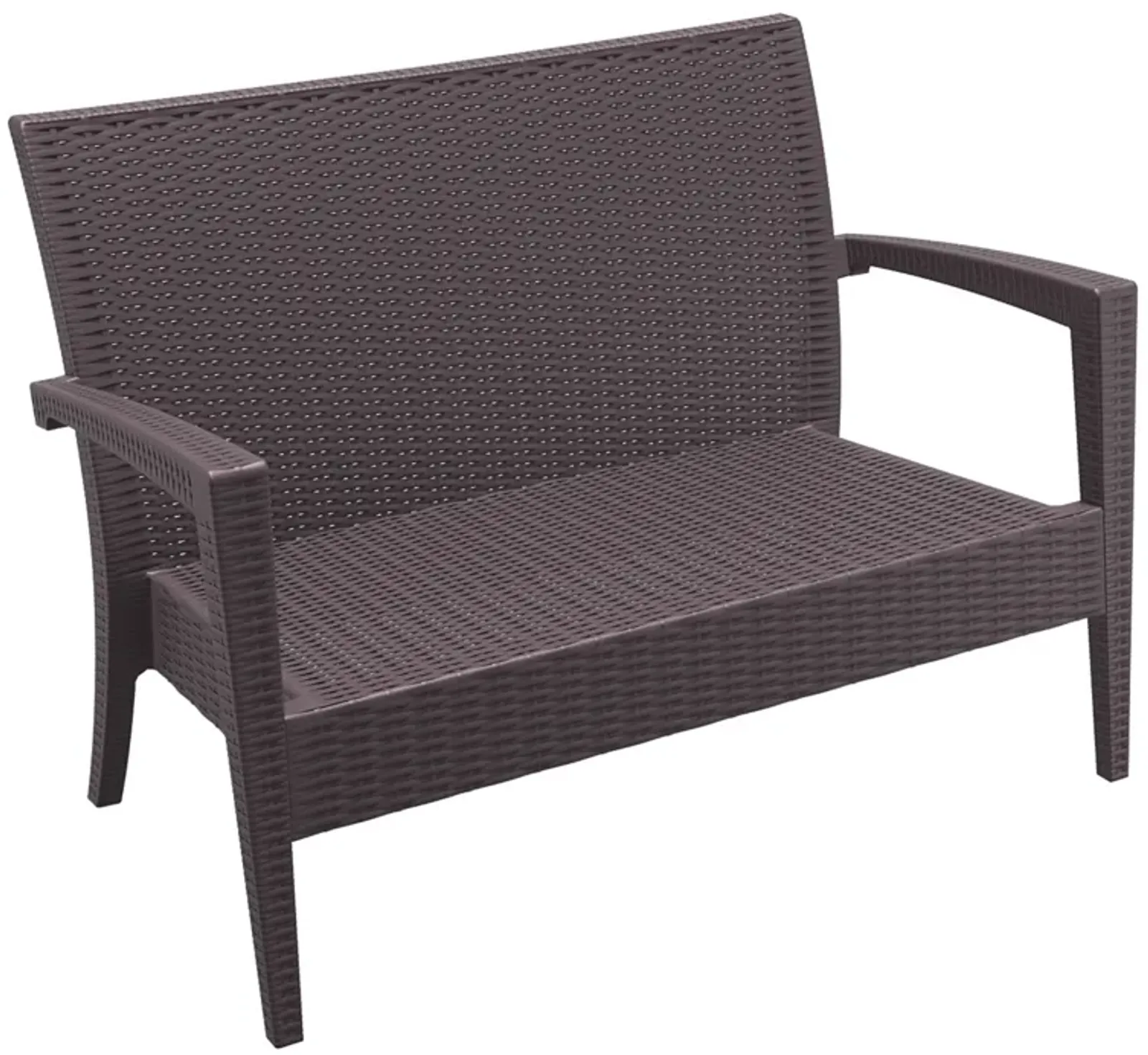 35" White Outdoor Patio Loveseat with Sunbrella Cushion