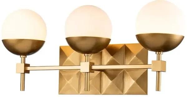 Lucas McKearn Deco 3 Light Bath Bar in Lacquered Gold
