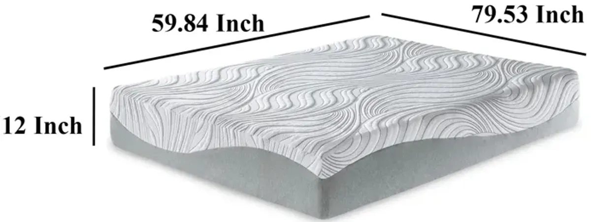 Meny Queen Mattress, Ultra Plush Memory Foam, Body Support 12 Inch - Benzara