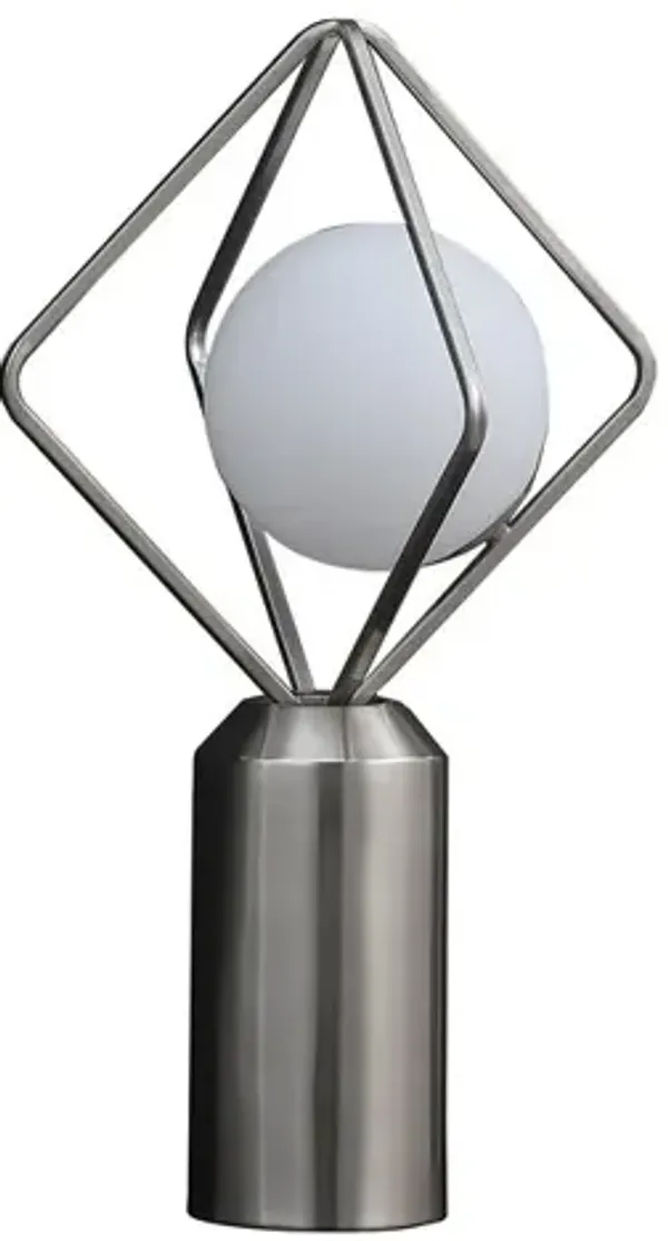 Streamdale 19.5"In Ernst Modern Monoclinic Pendeloque Silver Metal Table Lamp