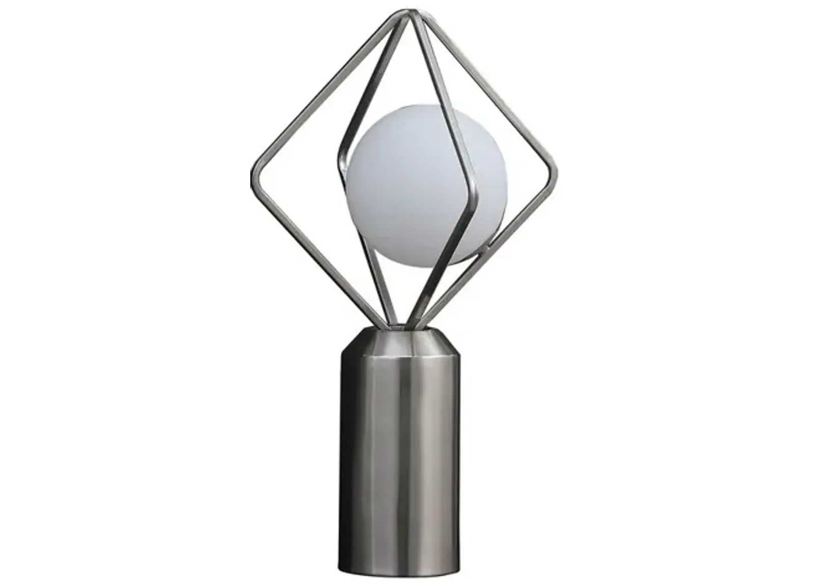 19.5"In Ernst Modern Monoclinic Pendeloque Silver Metal Table Lamp