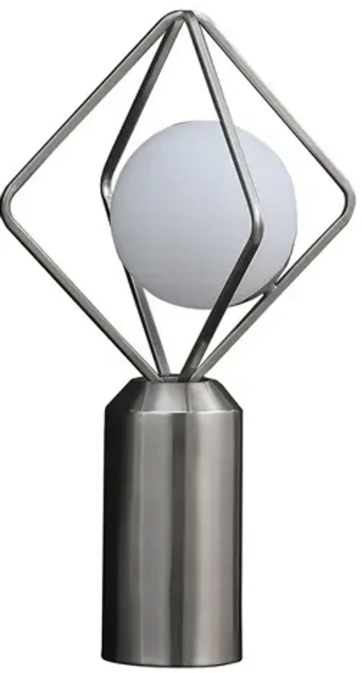 19.5"In Ernst Modern Monoclinic Pendeloque Silver Metal Table Lamp