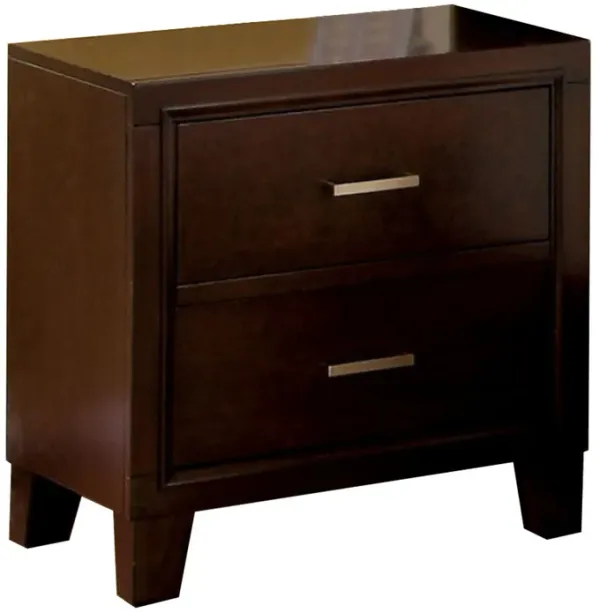 Enrico I Contemporary Style Nightstand, Brown Cherry-Benzara