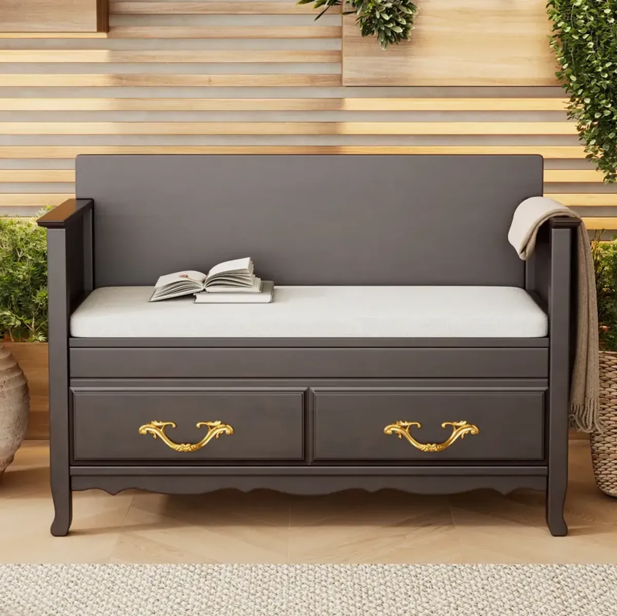 Merax Shoe Bench with Hidden Storage