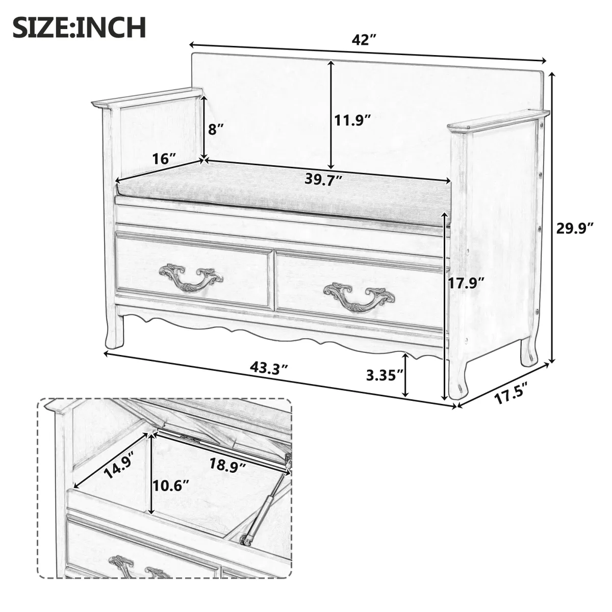 Merax Shoe Bench with Hidden Storage