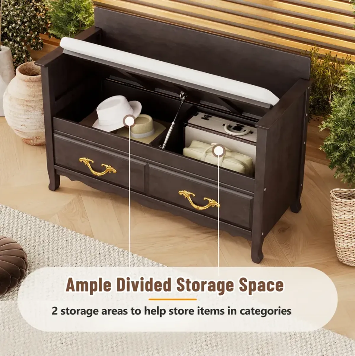 Merax Shoe Bench with Hidden Storage