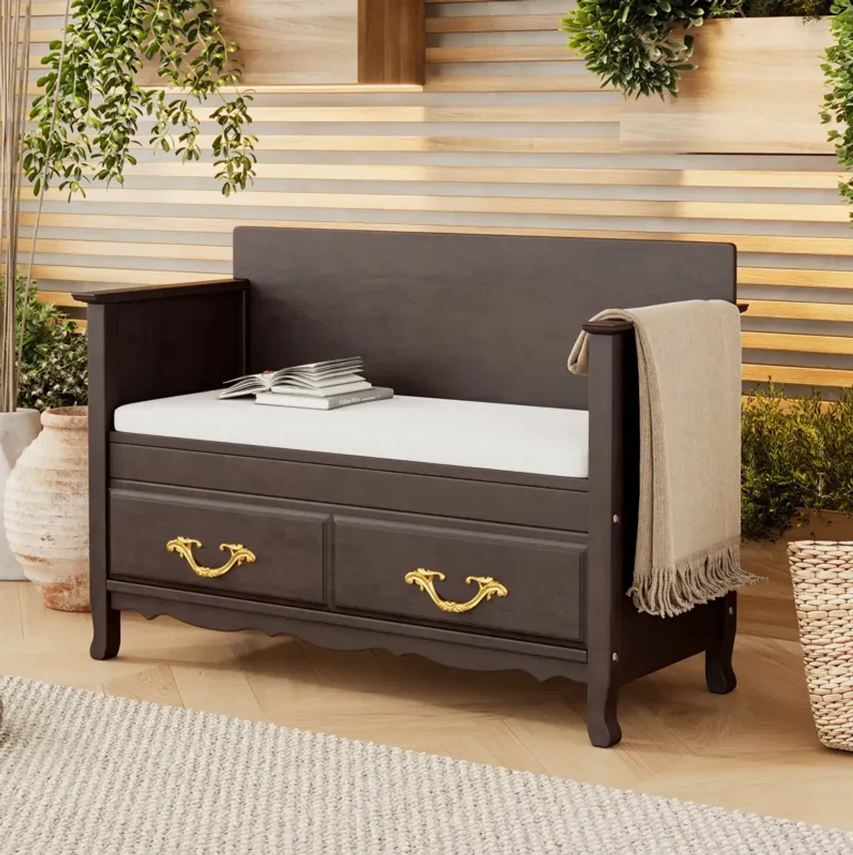 Merax Shoe Bench with Hidden Storage