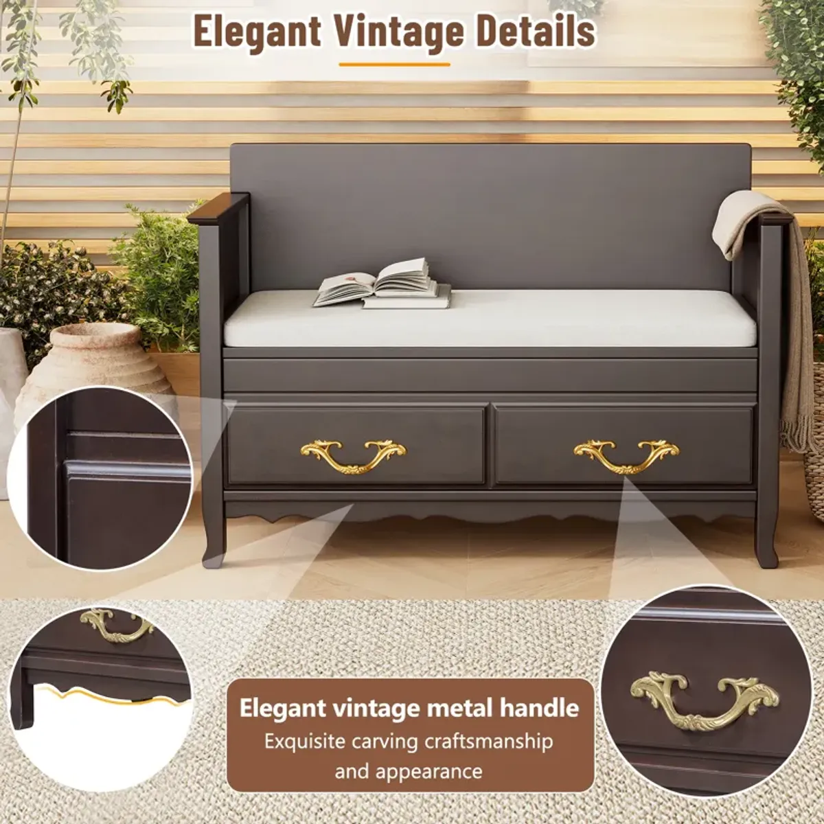 Merax Shoe Bench with Hidden Storage