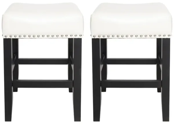 Merax Backless Ivory Leather Counter Stool (Set of 2)