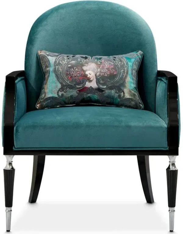 Michael Amini La Francaise Accent Chair - Azure/Black