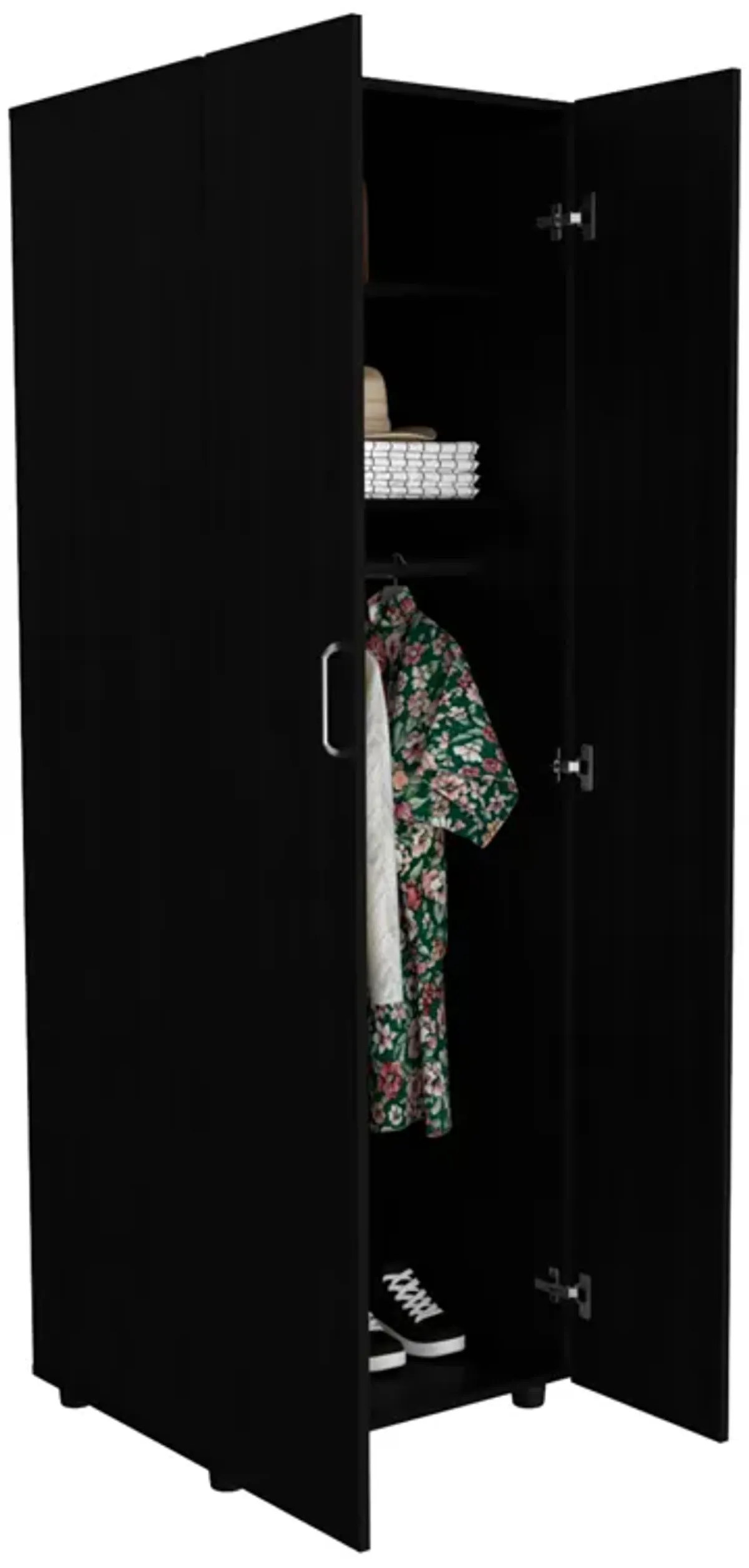 Slim Armoire Barkley, Bedroom, Black