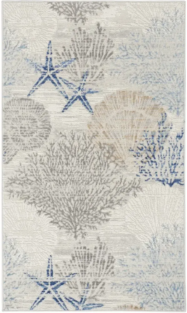 Seaside SDS04 Ivory/Gray/Blue 2' x 3' Rug