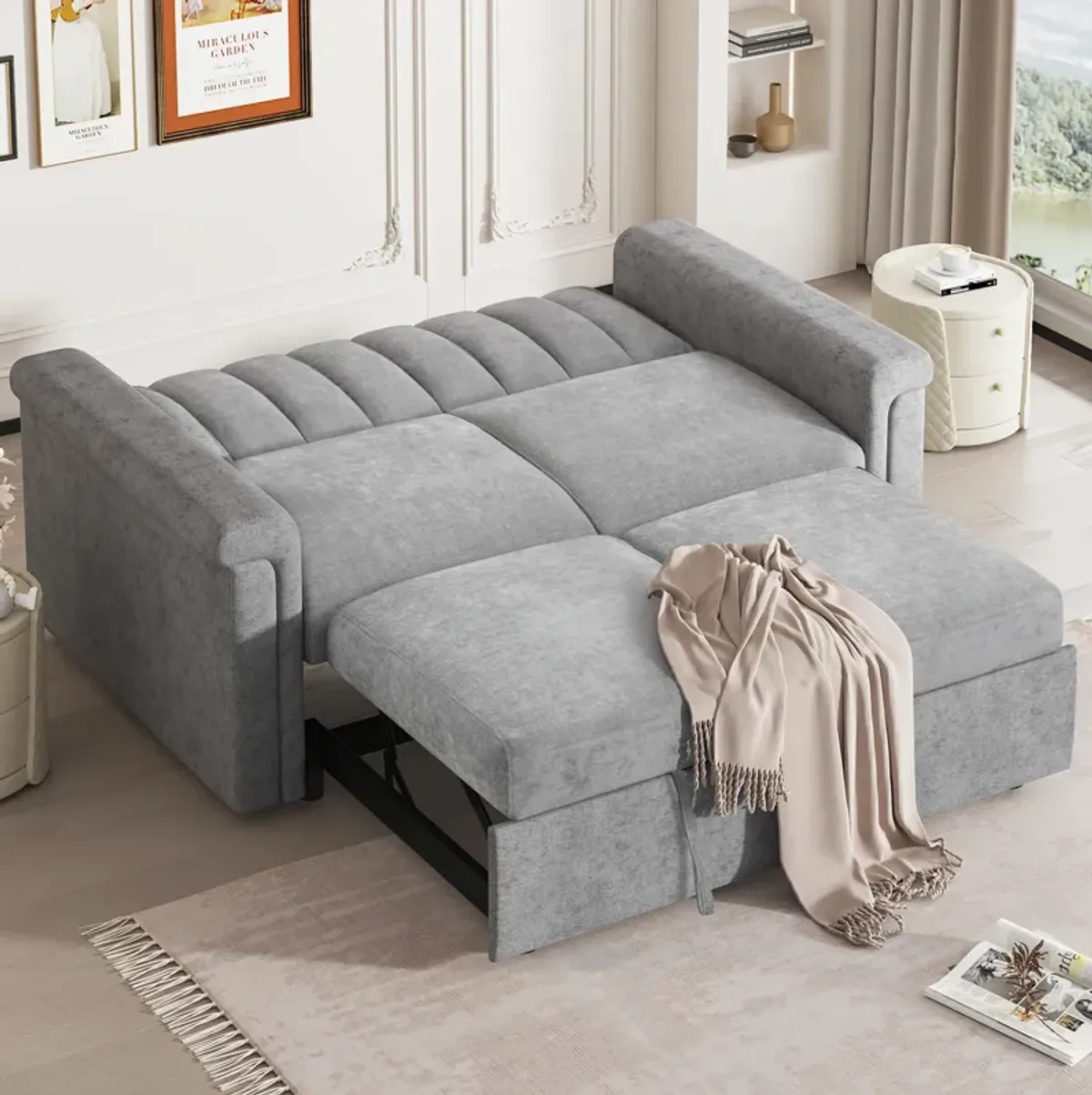 Merax Convertible Soft Cushion Sofa Pull Bed