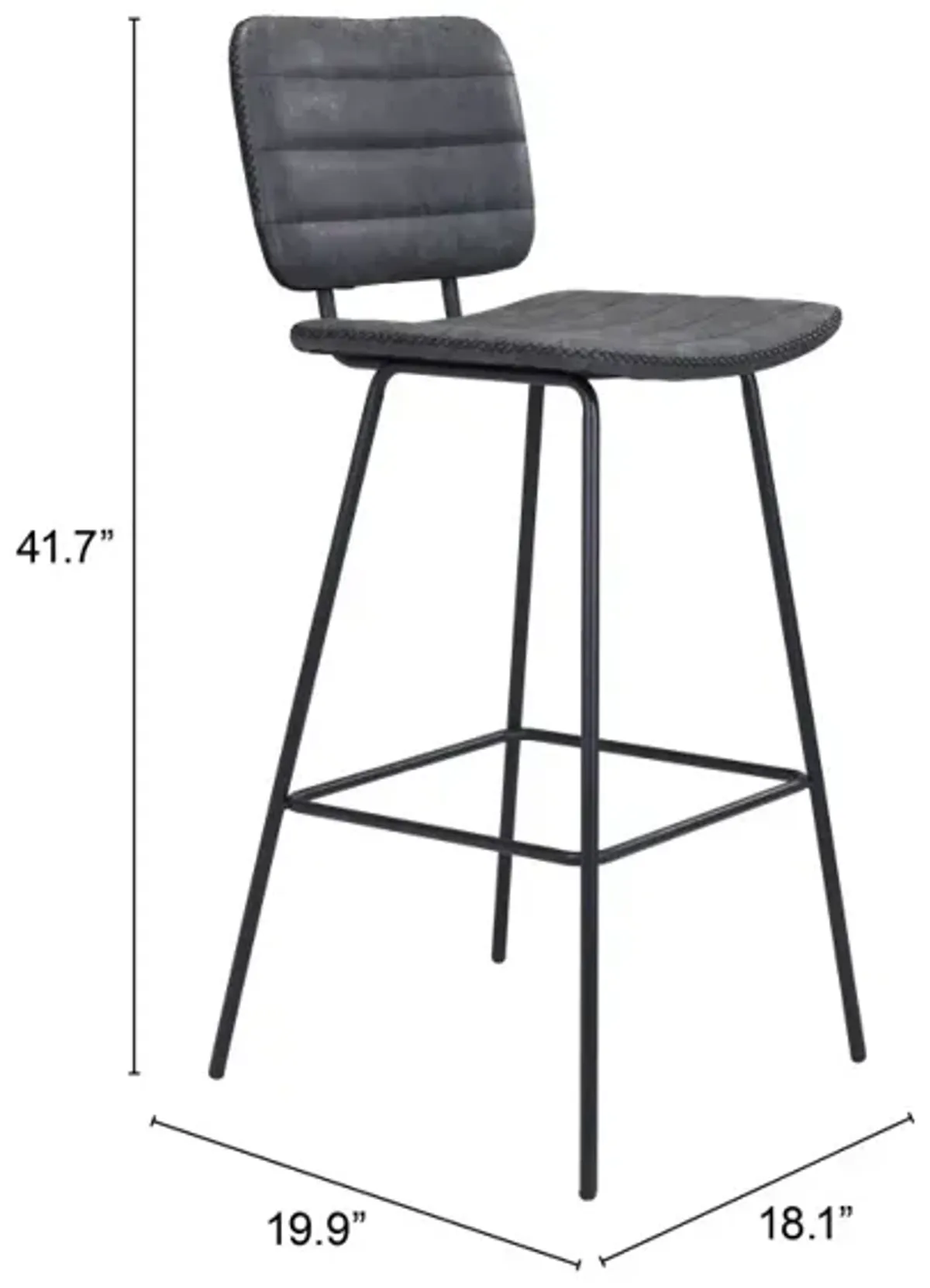 Boston Barstool (Set of 2) Vintage Black