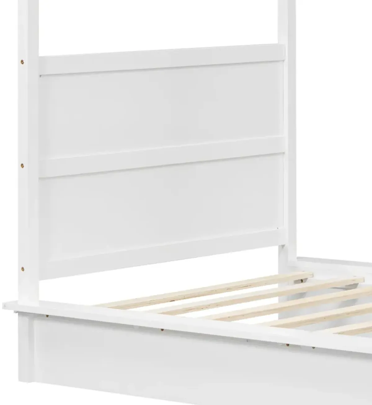 Merax Wood LED Canopy  Platform Bed