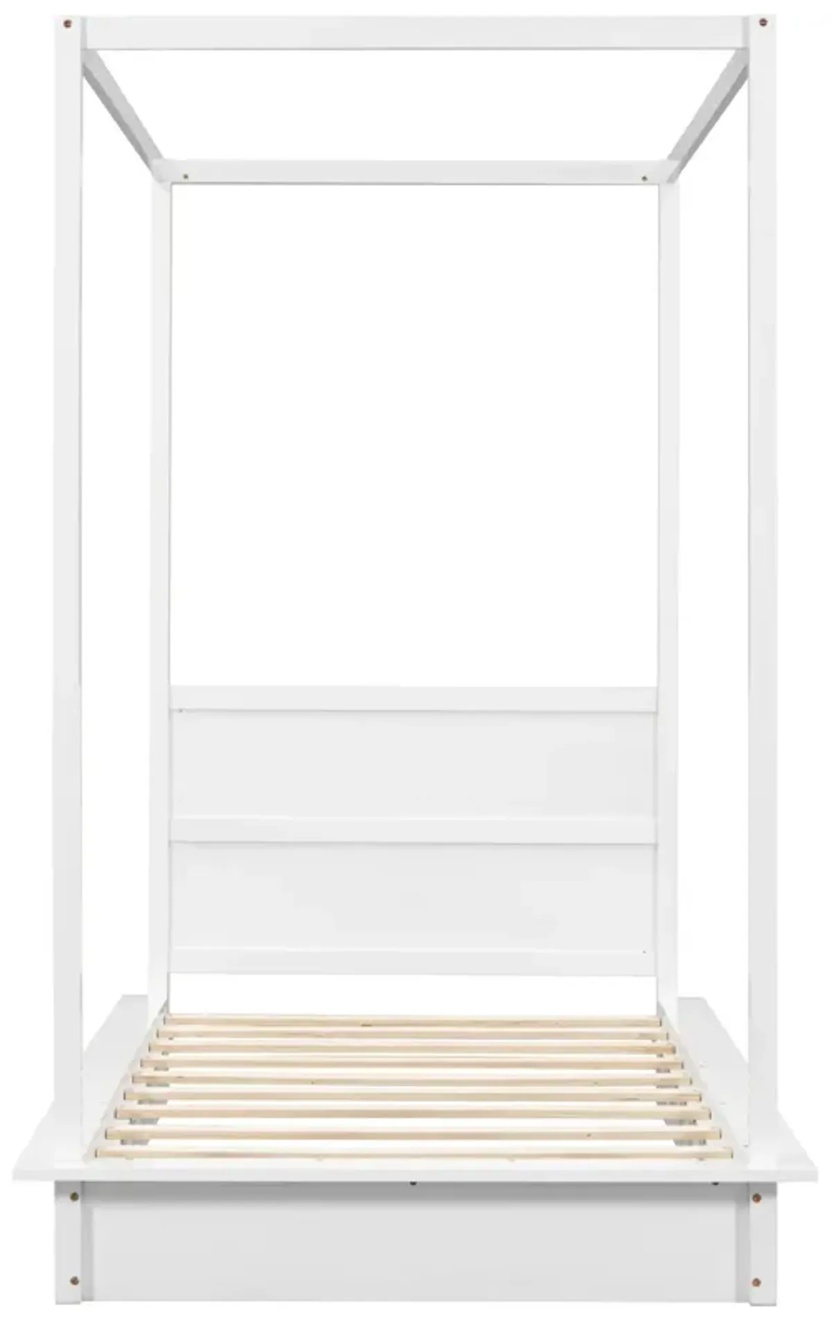 Merax Wood LED Canopy  Platform Bed