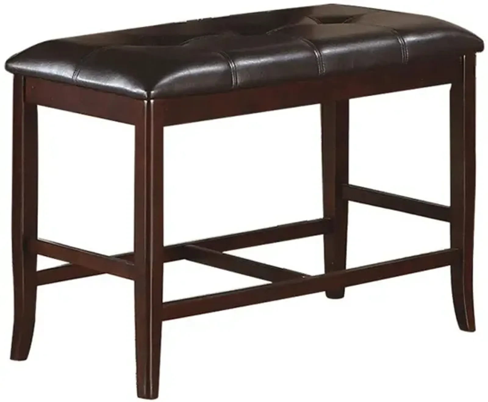 Brown Faux Leather Counter Height Bench