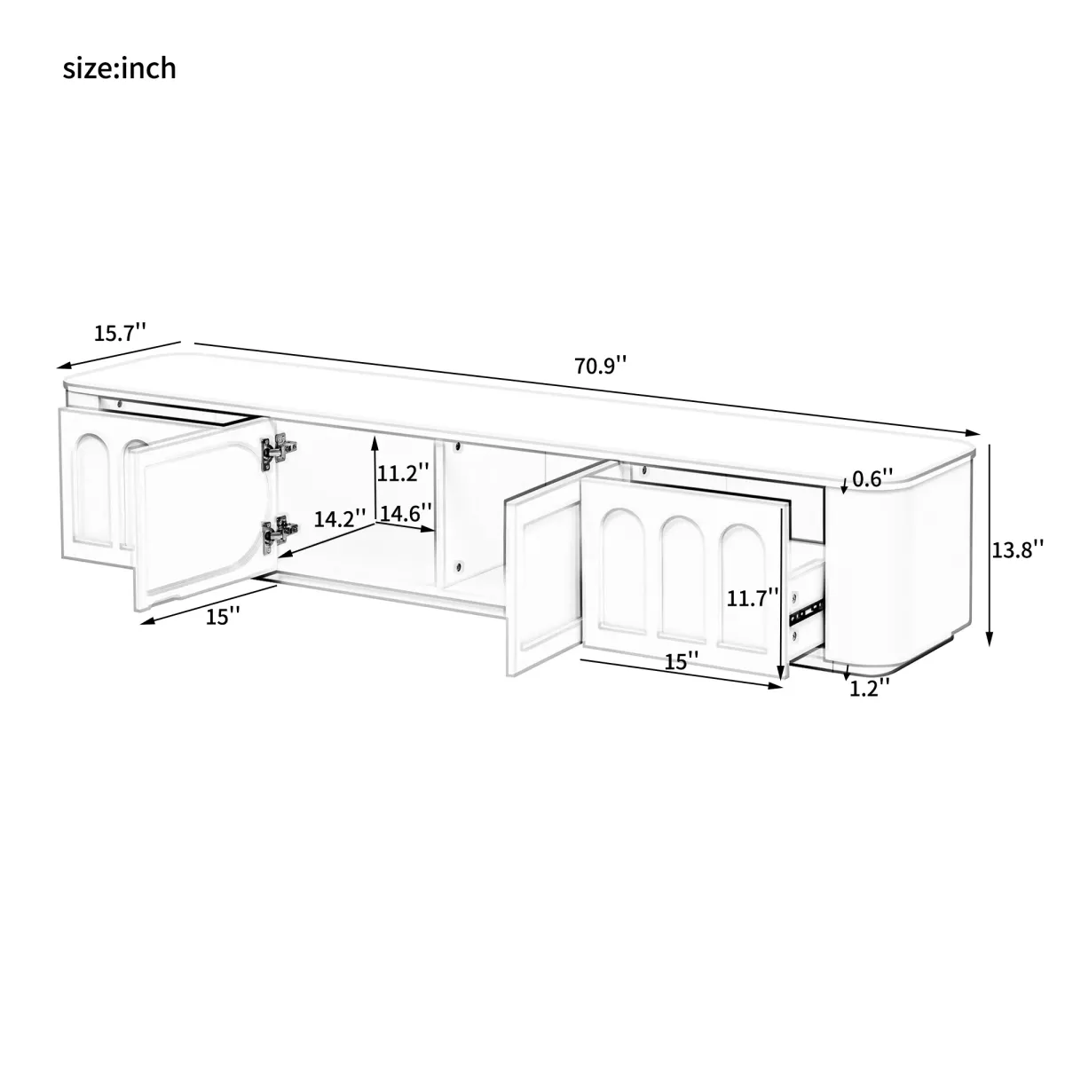 Merax Modern Media Console Cabinet  TV Stand