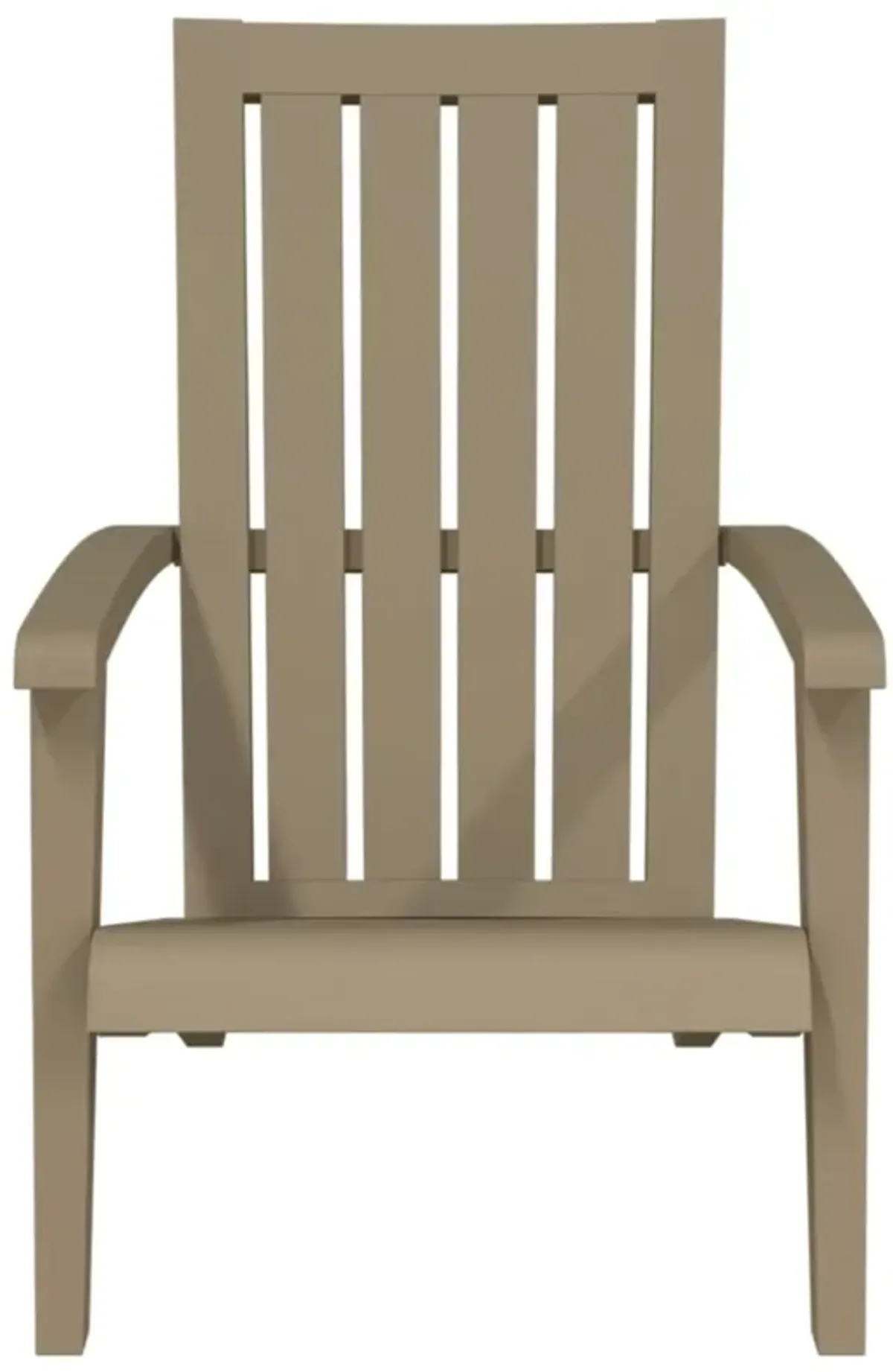 vidaXL Patio Adirondack Chair - Light Brown - Durable Polypropylene Material - UV & Weather-Resistant - Imitation Wood Texture Design - Comfortable Armrests & Backrest