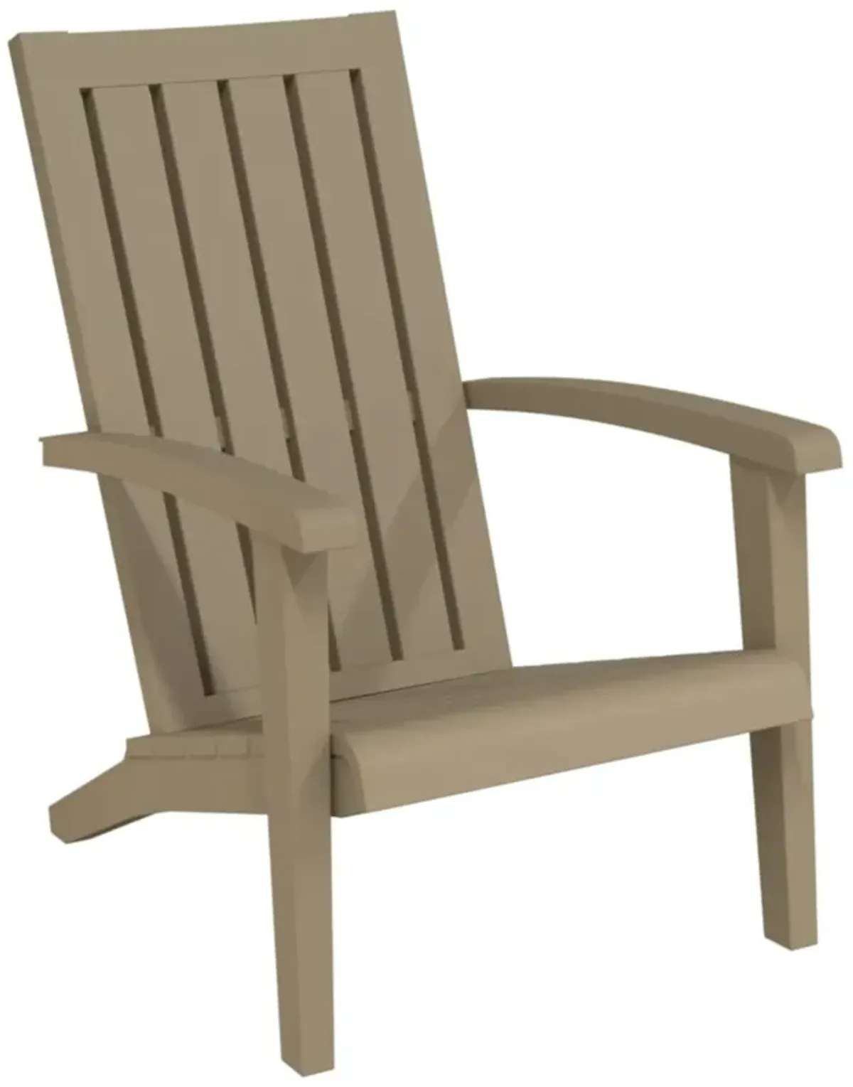 vidaXL Patio Adirondack Chair - Light Brown - Durable Polypropylene Material - UV & Weather-Resistant - Imitation Wood Texture Design - Comfortable Armrests & Backrest