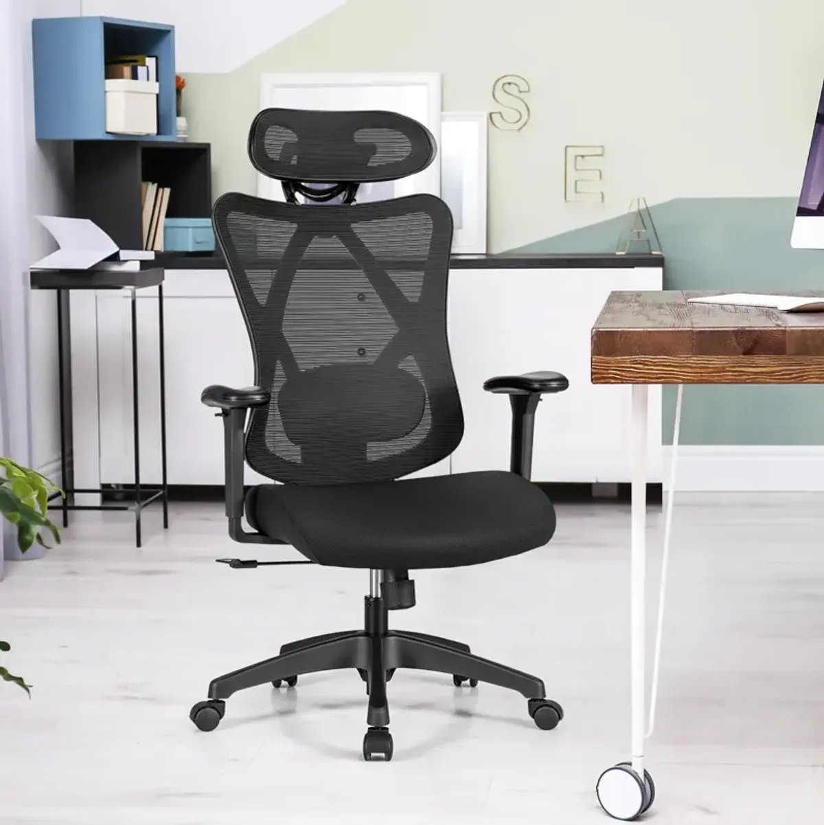 Costway Ergonomic High Back Mesh Office Chair w/ Adjustable Lumbar Support