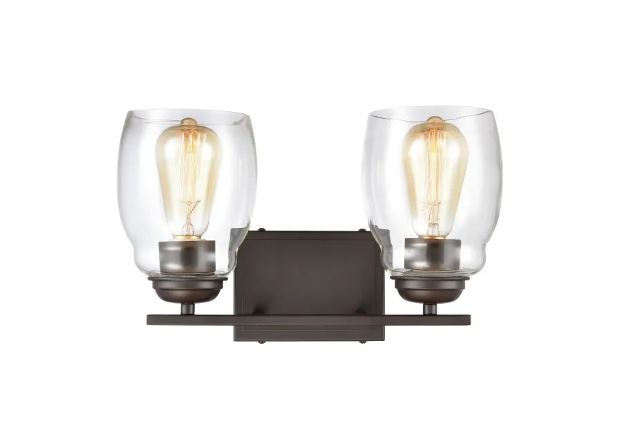 Calistoga 14'' Wide 2-Light Bronze Vanity Light