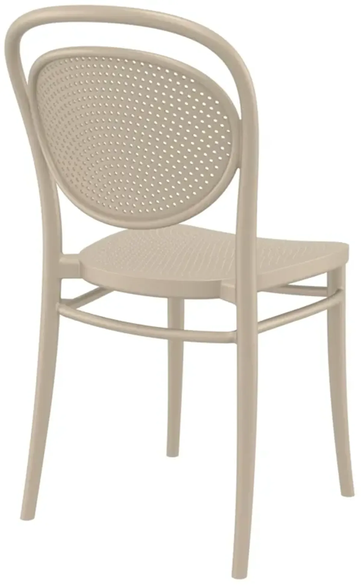 33.5" Taupe Brown Stackable Outdoor Patio Armless Chair