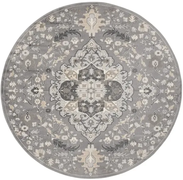Elation ETN09 Gray 5'3" x Round Rug