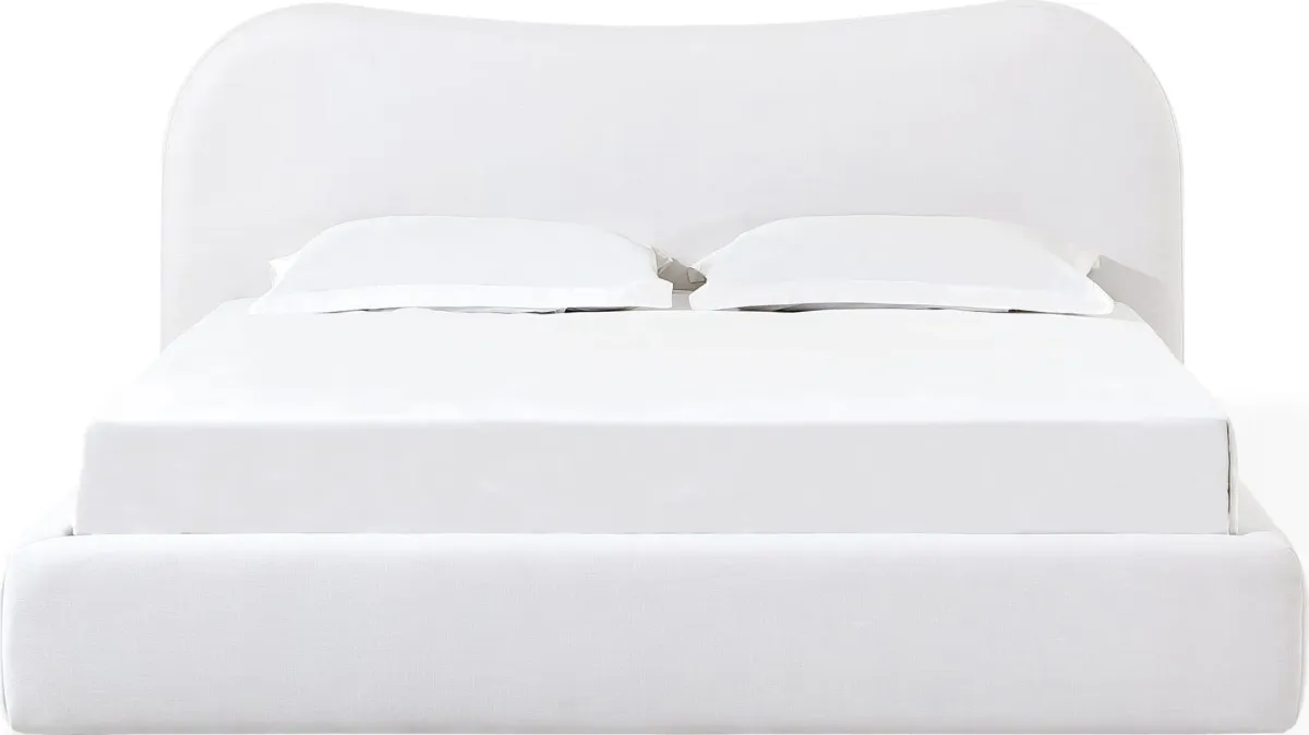 Elena Full-size Upholstered Bed in Vanilla Linen