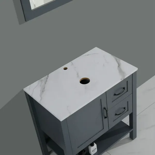 Streamdale 30In Gray Bathroom Vanity with Mirror And Top Only