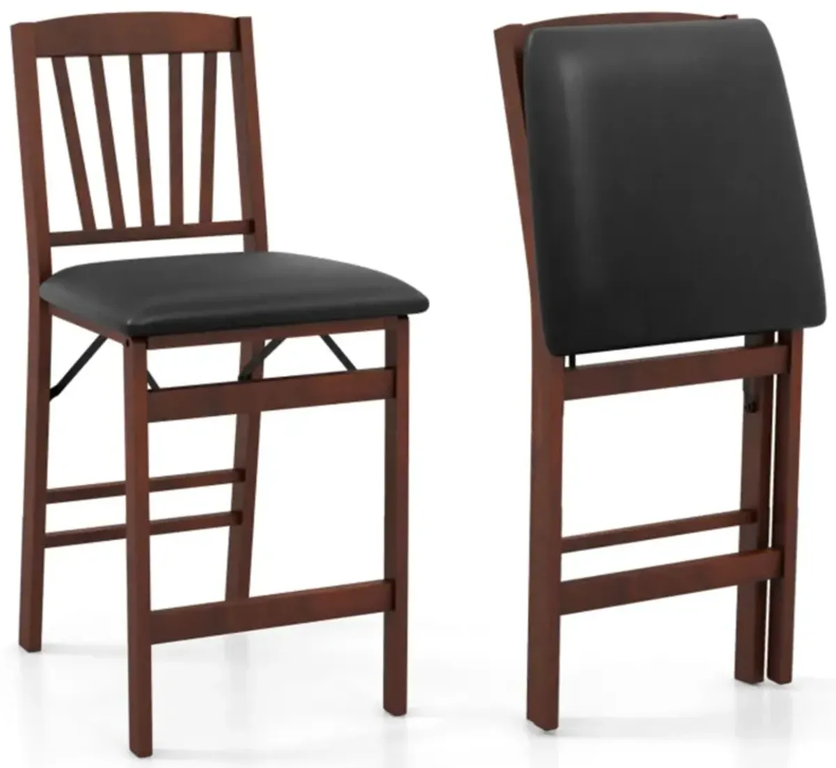 Hivvago Set of 2 Counter Height Chairs Folding Kitchen Island Stool with Padded Seat