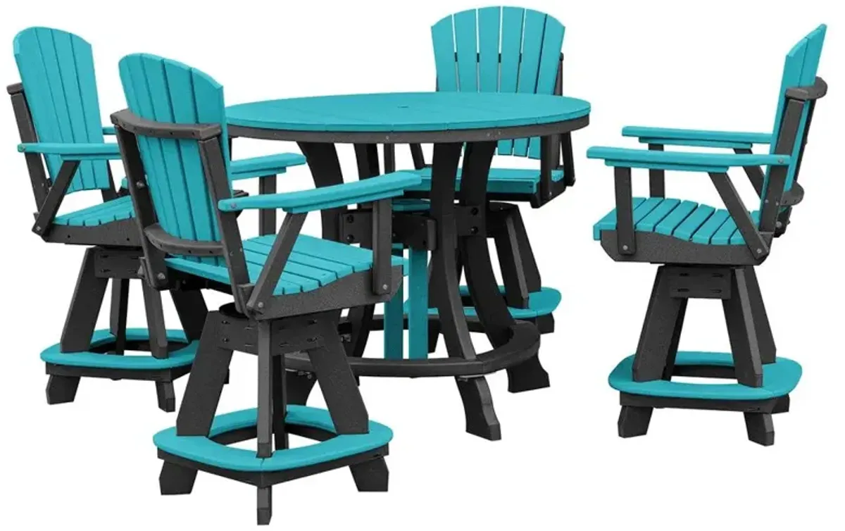 OS Home and Office Model 44R-C-ARB Counter Height Round Table in Aruba Blue with Black Base