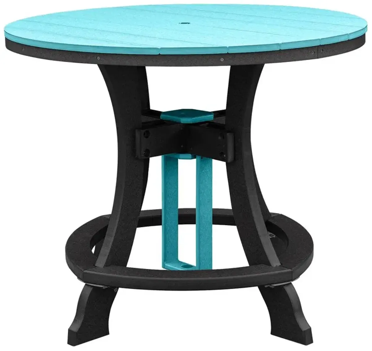 OS Home and Office Model 44R-C-ARB Counter Height Round Table in Aruba Blue with Black Base