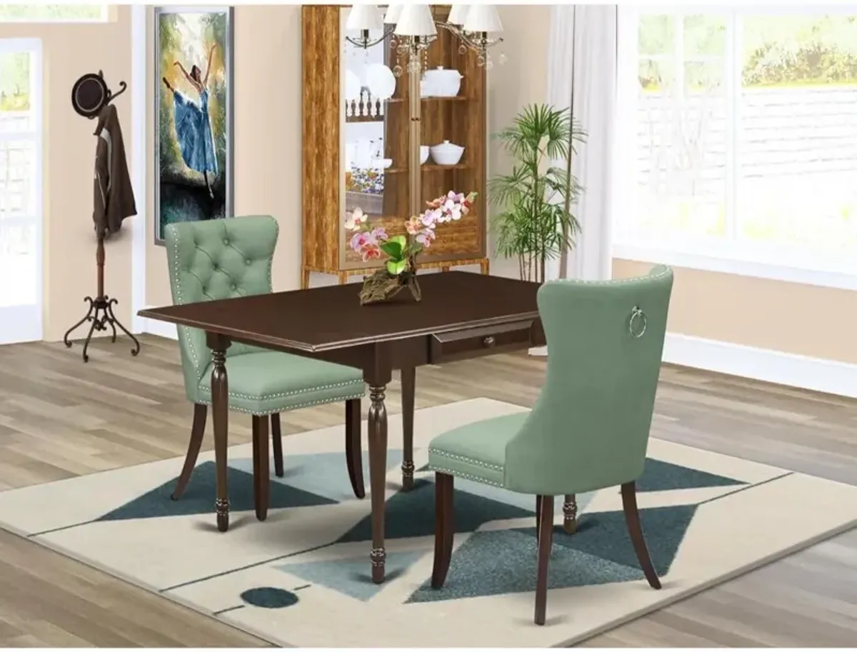 3 Piece Modern Dining Table Set Contains a Rectangle Kitchen Table