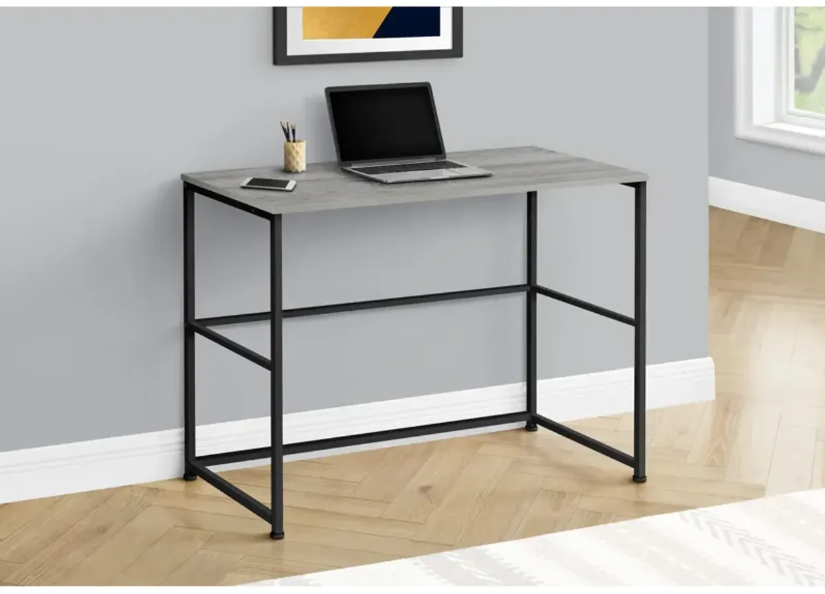 Monarch Specialties I 7778 Computer Desk, Home Office, Laptop, Left, Right Set-up, Storage Drawers, 40"L, Work, Metal, Laminate, Grey, Black, Contemporary, Modern