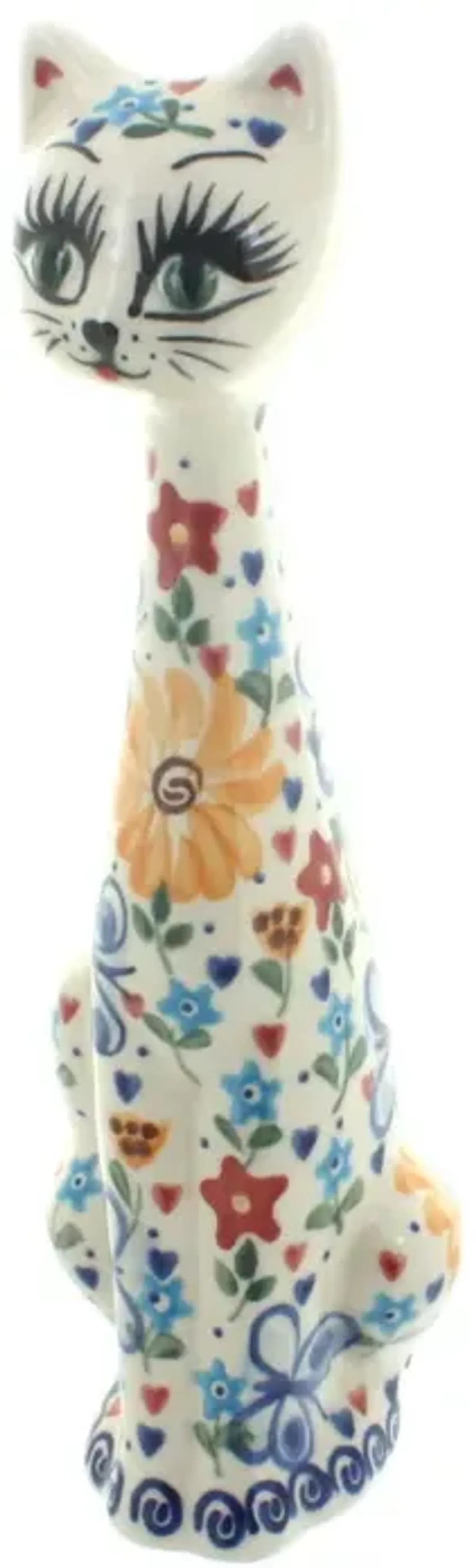 Blue Rose Polish Pottery Butterfly Medium Cat