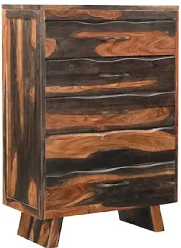 Taran Designs Marin 5-drawer Live Edge Solid Wood Chest