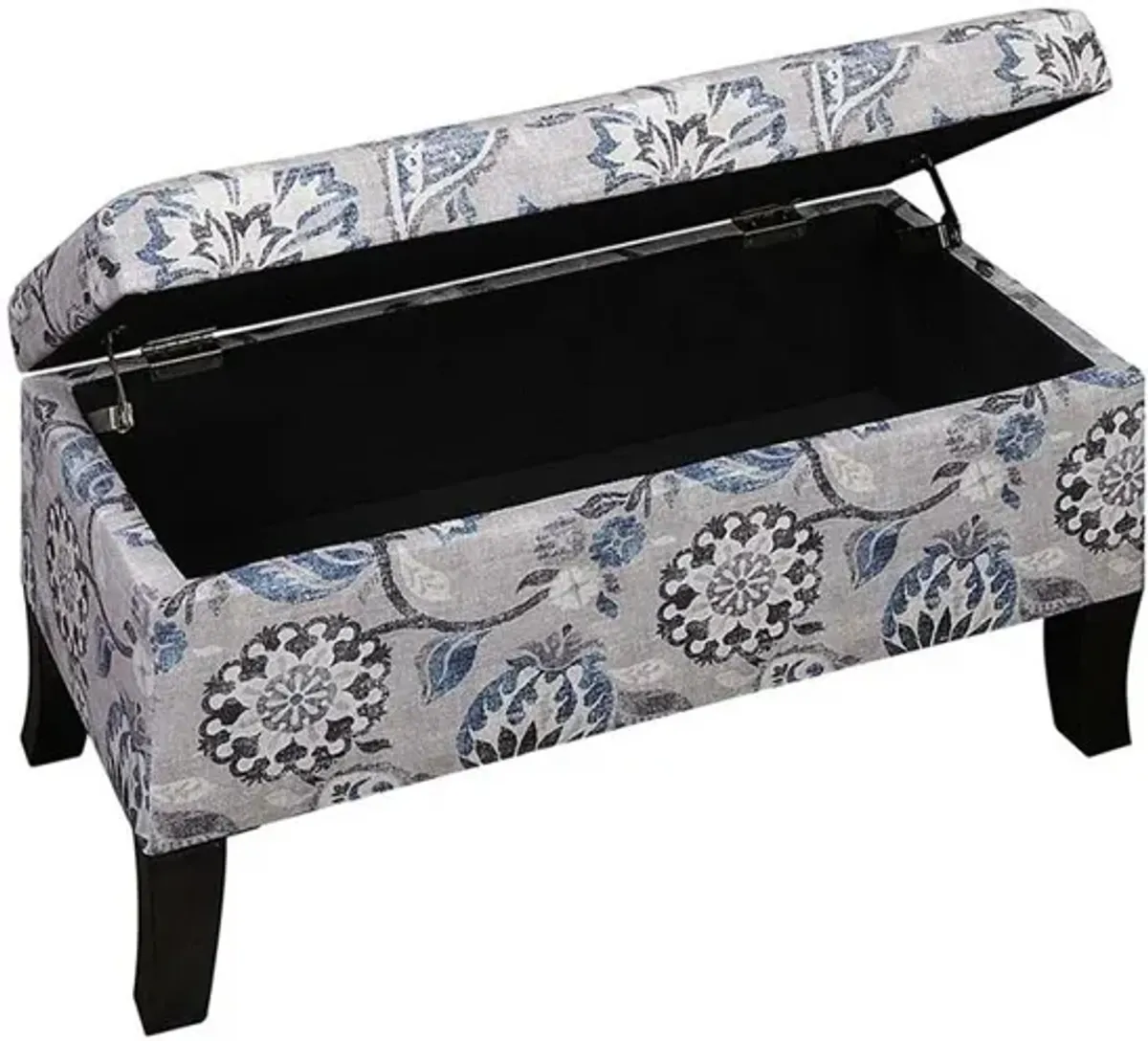 Convenience Concepts Designs4Comfort Winslow Storage Ottoman, Gray Flora Fabric