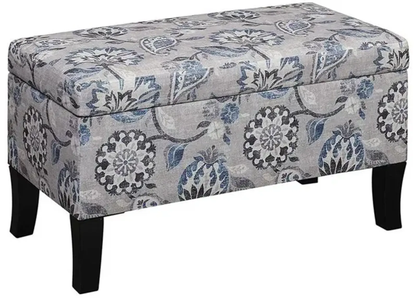 Convenience Concepts Designs4Comfort Winslow Storage Ottoman, Gray Flora Fabric