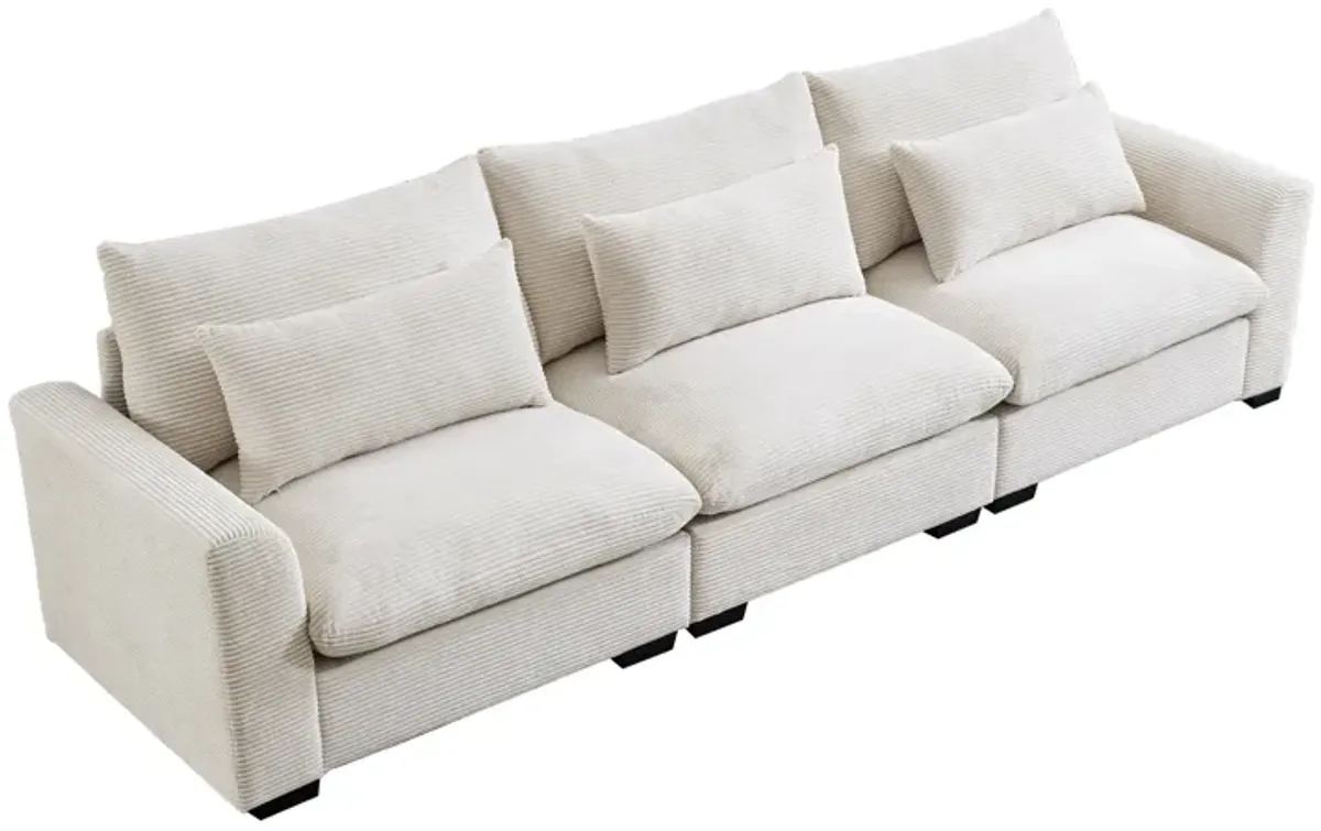 Merax 3 Seater Deep Seat Corduroy Sofa Couch