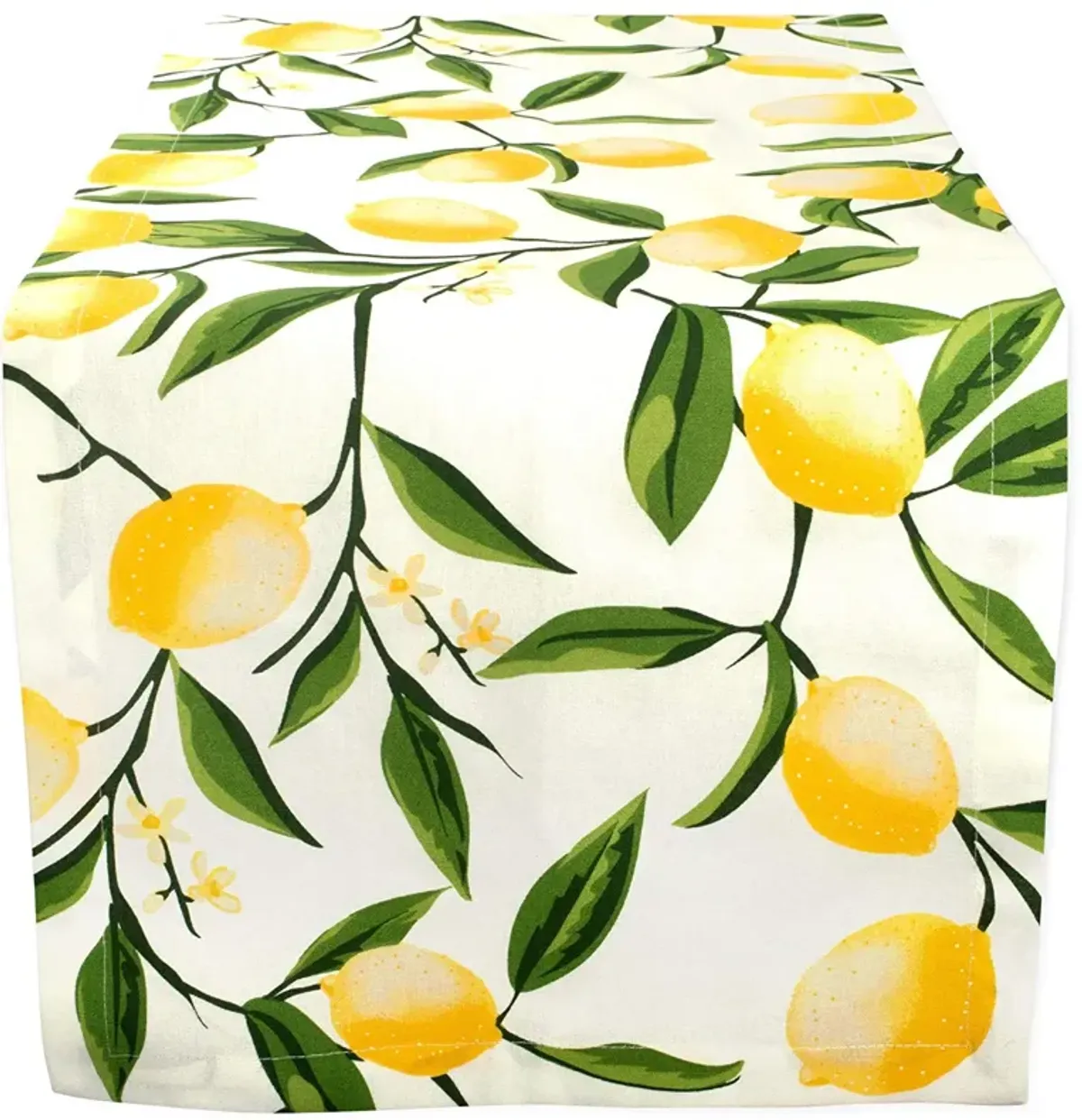108" Green and Yellow Lemon Printed Rectangular Table Runner