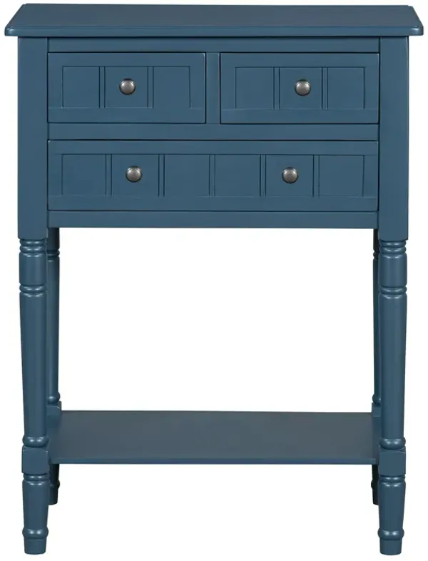Merax Narrow Console Table with 3 Storage Drawers