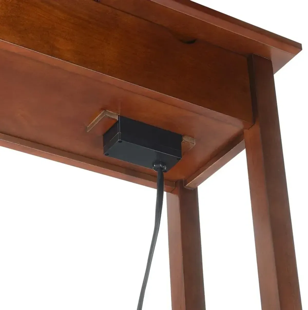 Convience Concept, Inc. American Heritage Flip Top End Table with Charging Station and Shelf