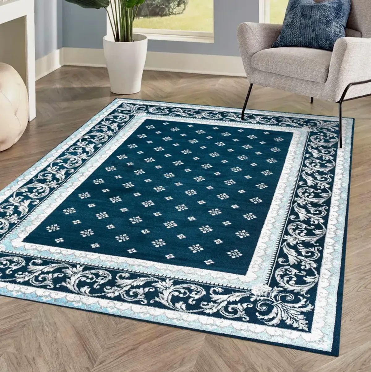 Acanthus French Border Area Rug