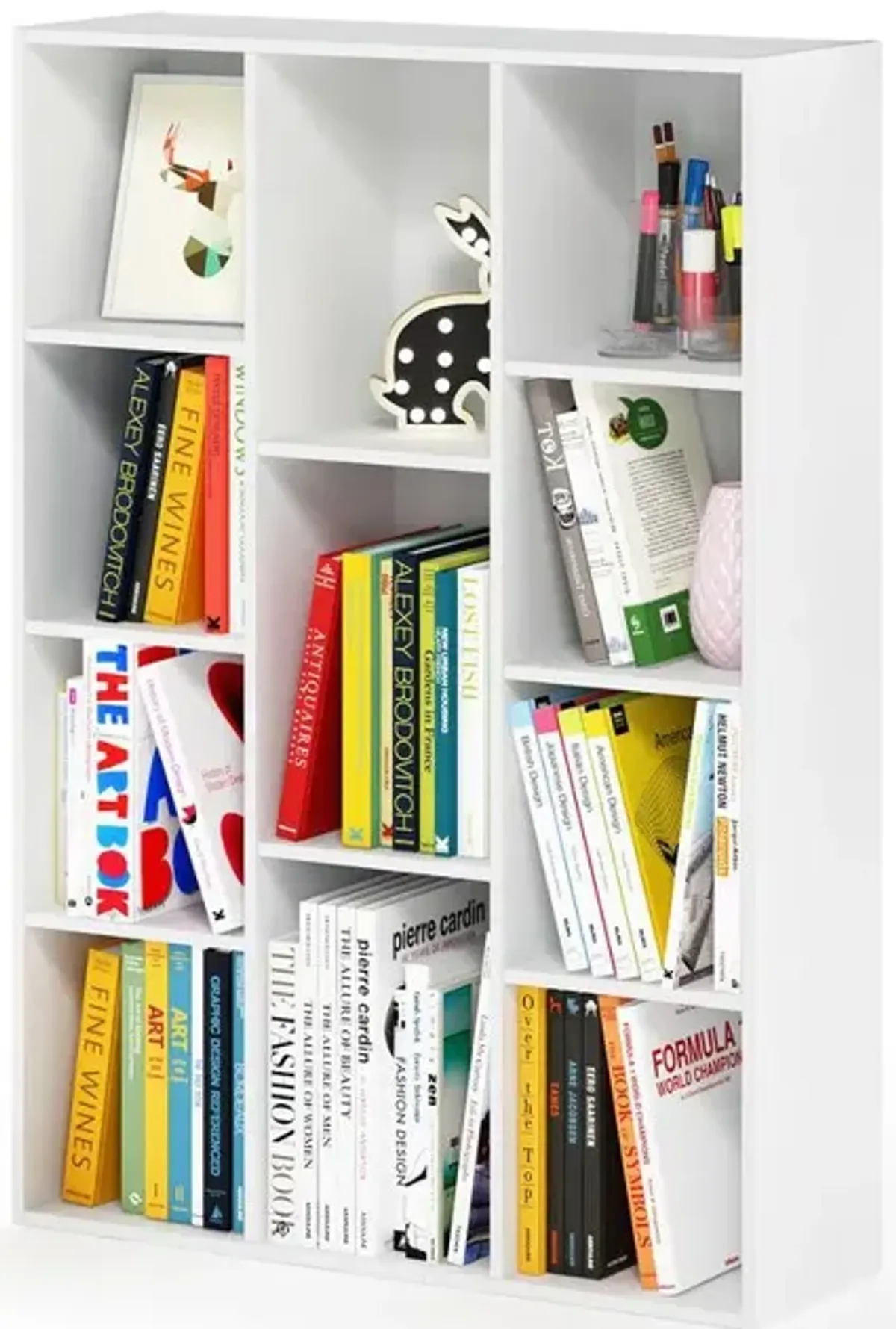 Furinno 11-Cube Reversible Open Shelf Bookcase, White