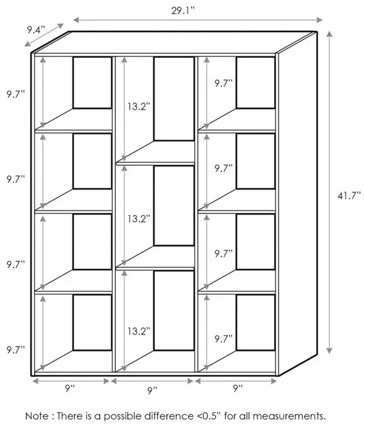 Furinno 11-Cube Reversible Open Shelf Bookcase, White